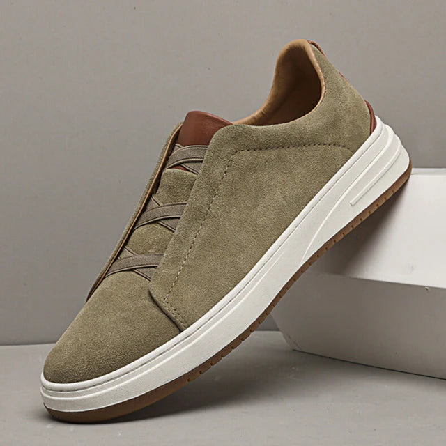 Genuine Leather Sneakers - Slip-on Comfort