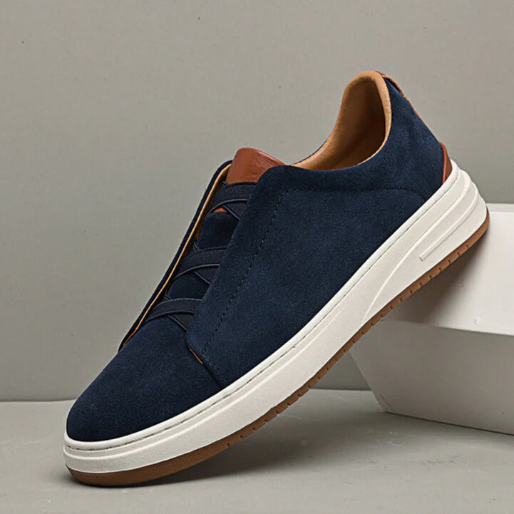 Genuine Leather Sneakers - Slip-on Comfort