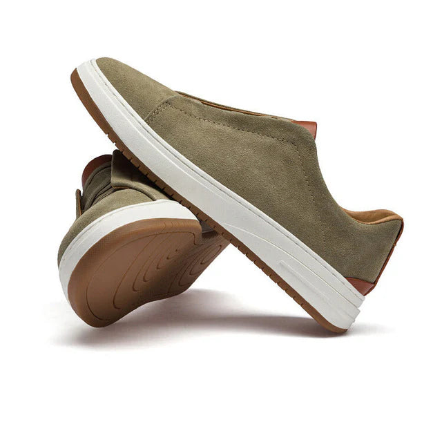Genuine Leather Sneakers - Slip-on Comfort